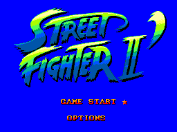Street Fighter II title screen for Sega Master System